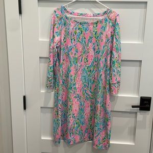 Size L Lilly Pulitzer dress with gold button details on shoulder